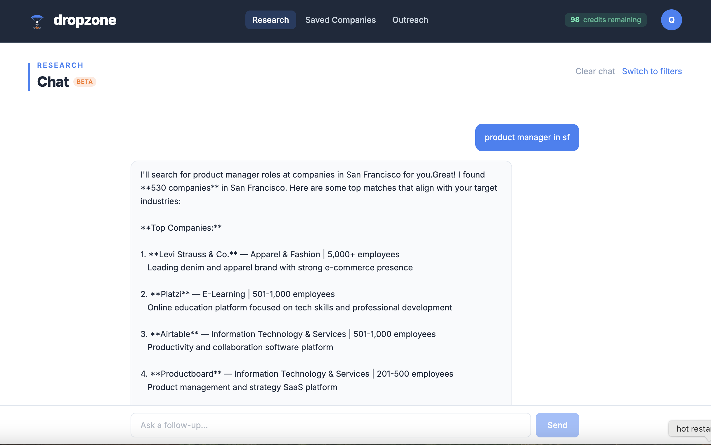 dropzone app screenshot